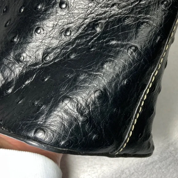 Dooney & Bourke Ostrich Leather Cooper Hobo Purse - Picture 9 of 16
